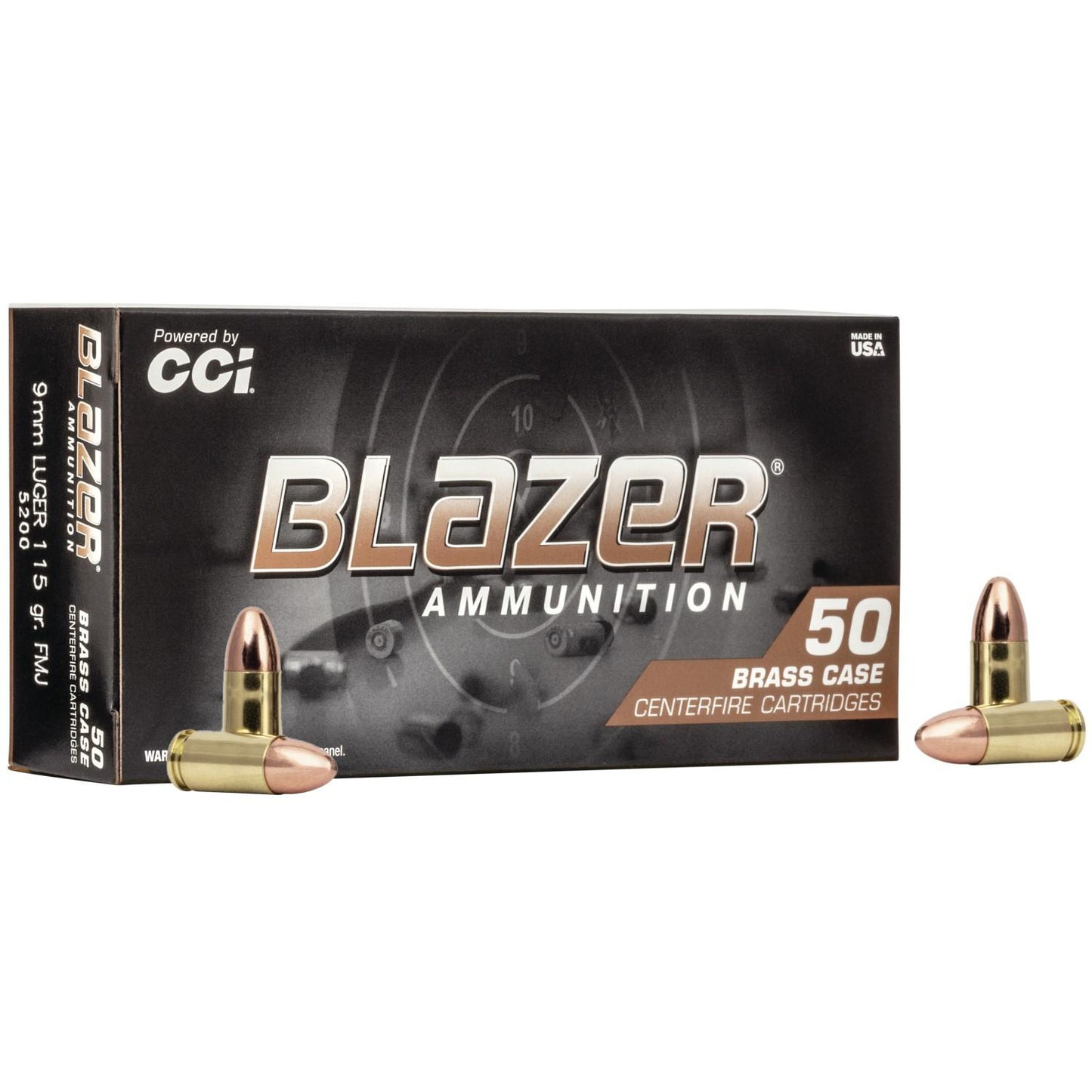 CCI BLAZER BRASS 9mm LUGER 115 GRAIN